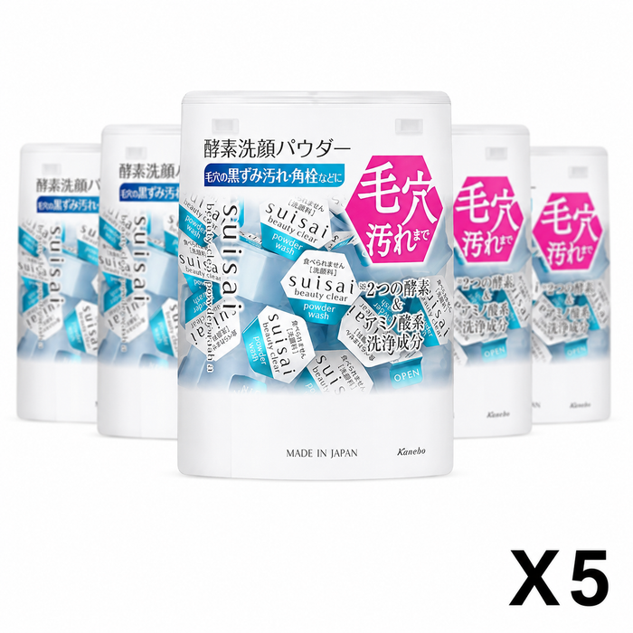 Kanebo Suisai Beauty Clear Powder Facial Wash, 32 Count x 5 Set