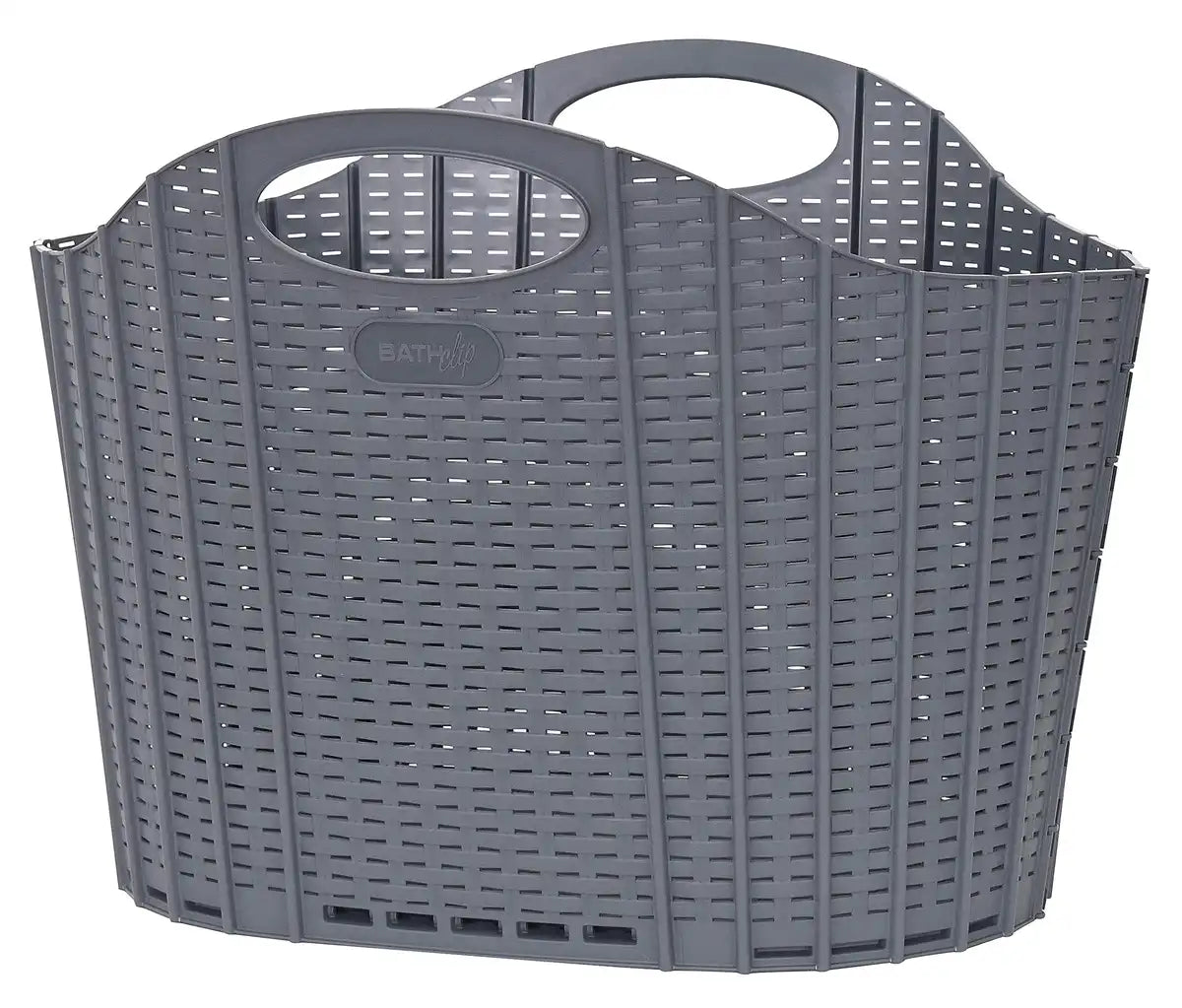 Seiei Gray Rattan Style Foldable Laundry Basket Hamper Bag Japan - 55X38X39Cm Compact Storage 120415