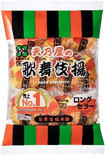 Amanoya Sweet Soy Sauce Kabukiage Rice Crackers 11 Pieces