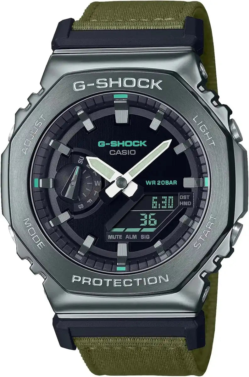 G-SHOCK GM-2100GC-1AJF Metal Cover Black Limited Edition Watch - Cross Band Olive Green
 - 4549526344503