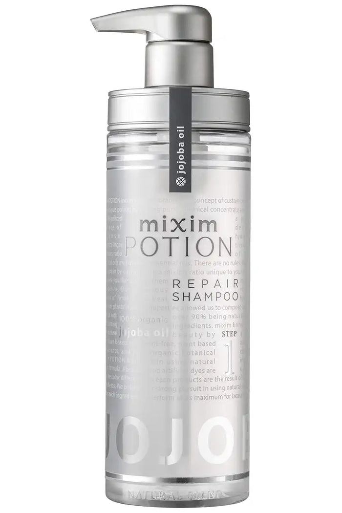Mixim Potion Jojoba Oil Repair Hair Shampoo Rose Geranium Scent 440ml Pump