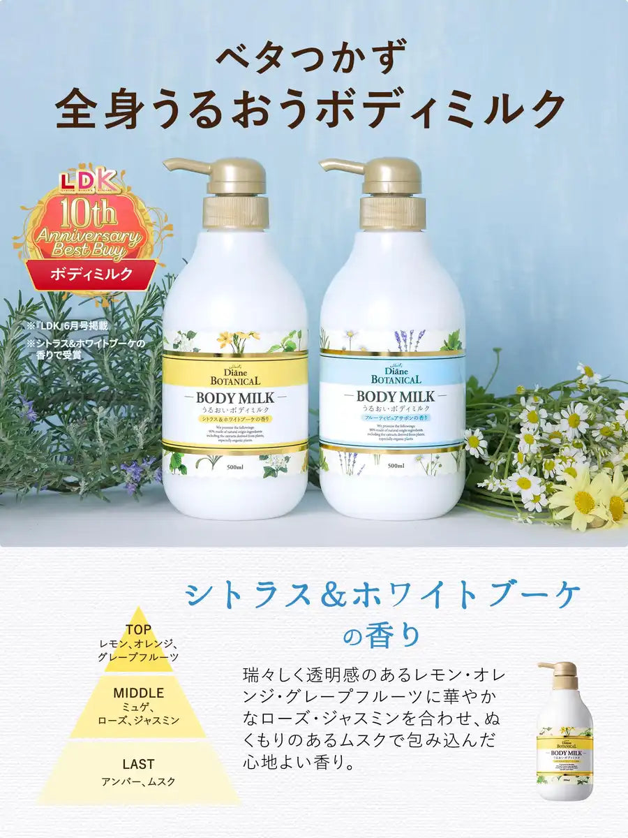 Moist Diane Botanical Body Milk 400Ml Refill Citrus & White Bouquet Scent