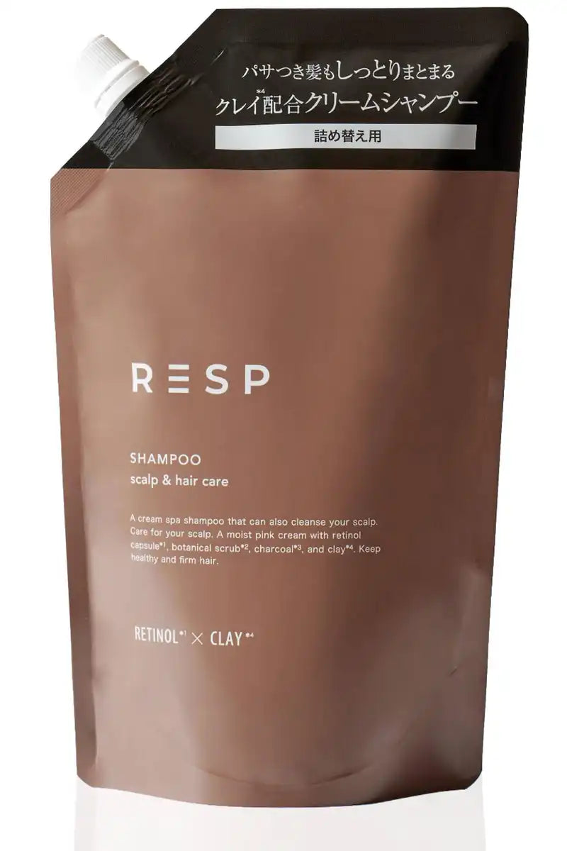 Emoc Clay Cream Shampoo 400G Refill with Retinol for Scalp and Aging Care