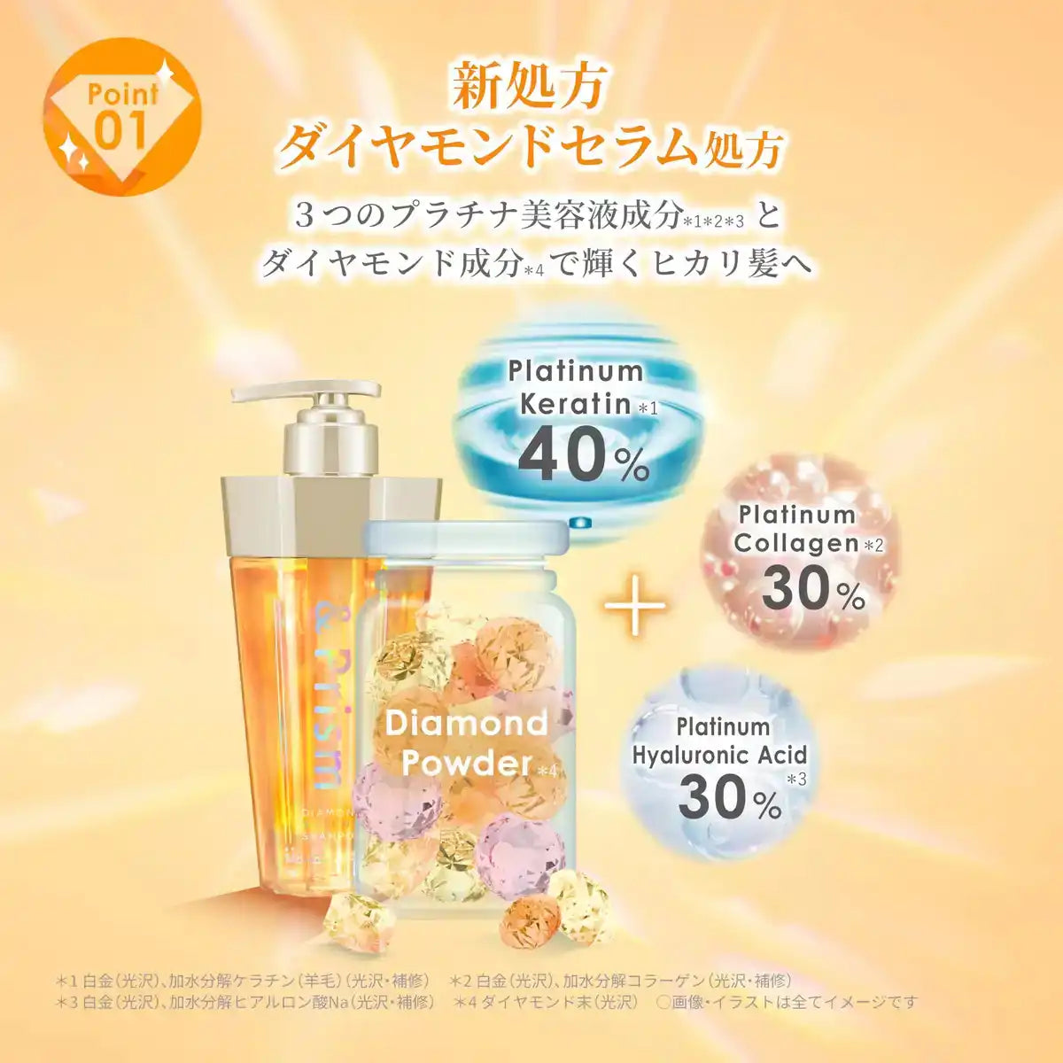&Prism Diamond Shine Hair Treatment Refill 320Ml for Glossy Hair