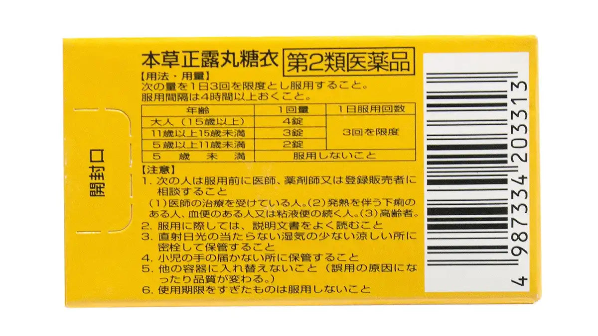 Herbal Medicine Honso Seirogan Class 2 OTC Sugar-Coated Tablets 32 Ct