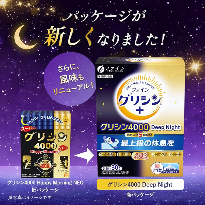 Fine Japan Glycine 4000 Poudre Goût Ramune - 30 Sachets Formule Théanine