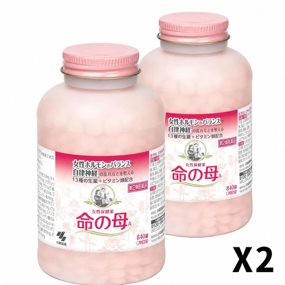 Kobayashi Inochi No Haha Women's Health Tablets 840 Count 2-Pack