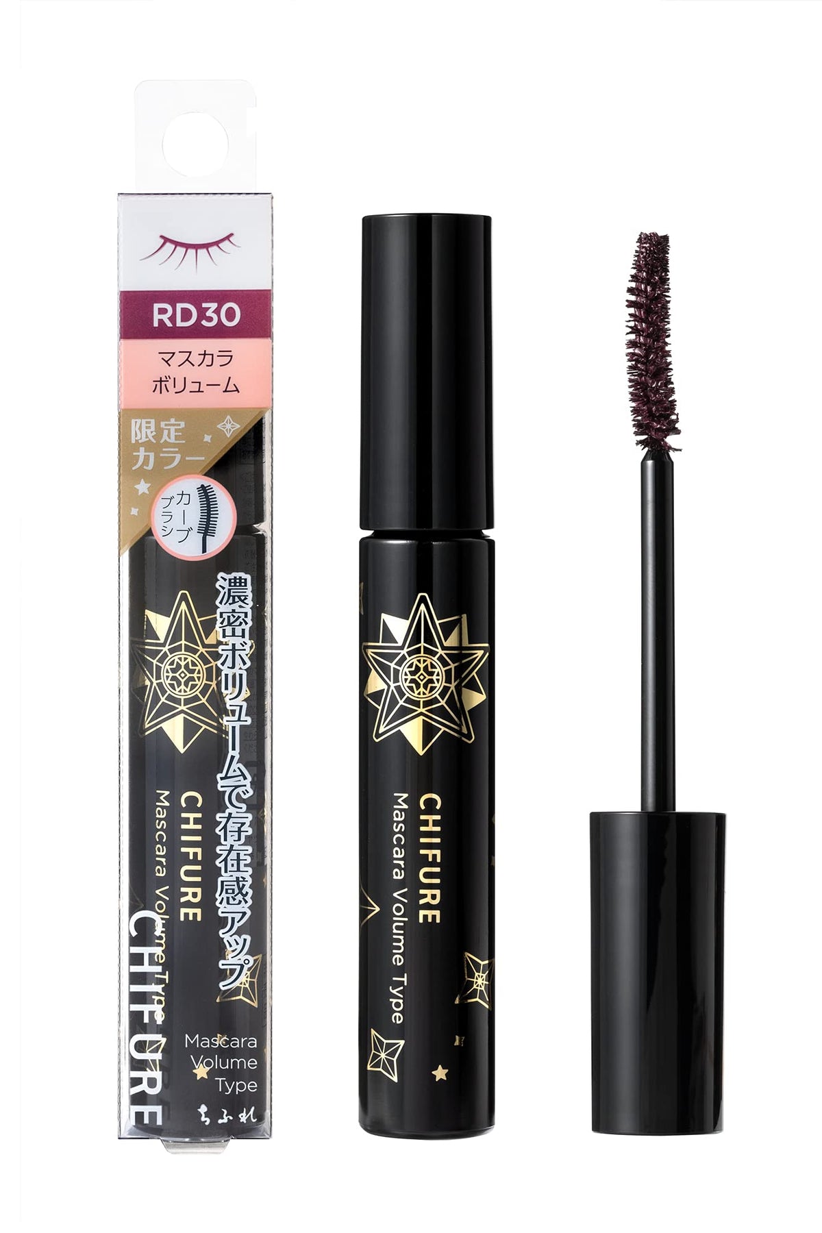 Chifure Limited Edition Volume Mascara Rd30 Wine Red Fragrance-Free 1 Pc