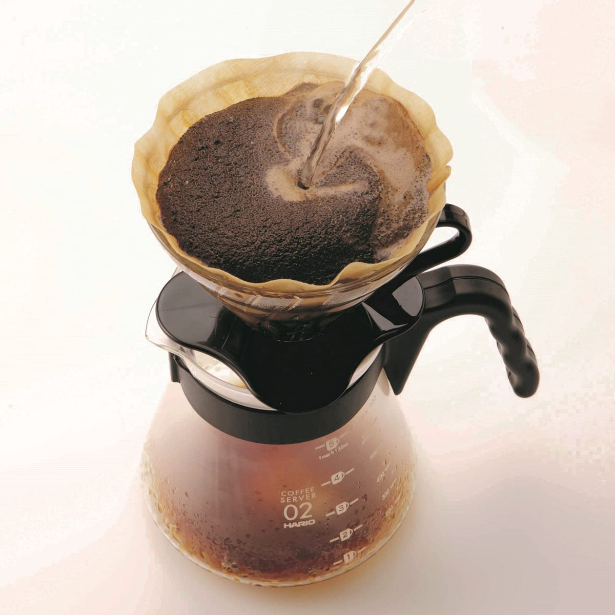 Harry V60 1-2 Cup Glass Dripper Japan Black Coffee Maker