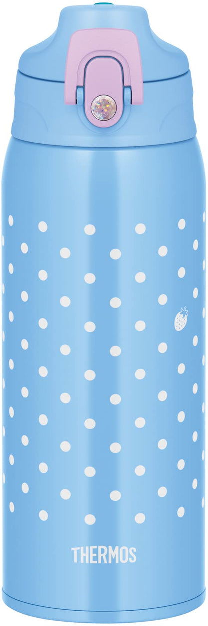 Thermos 0.8L Vacuum Insulated 2-Way Water Bottle - Blue Pink Direct Drinking With Cup For Children's School Fjj-801Wf Blp