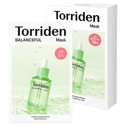 Torriden Balance Full Cica Mask 10-Pack for Sensitive Skin Moisturizing Care
