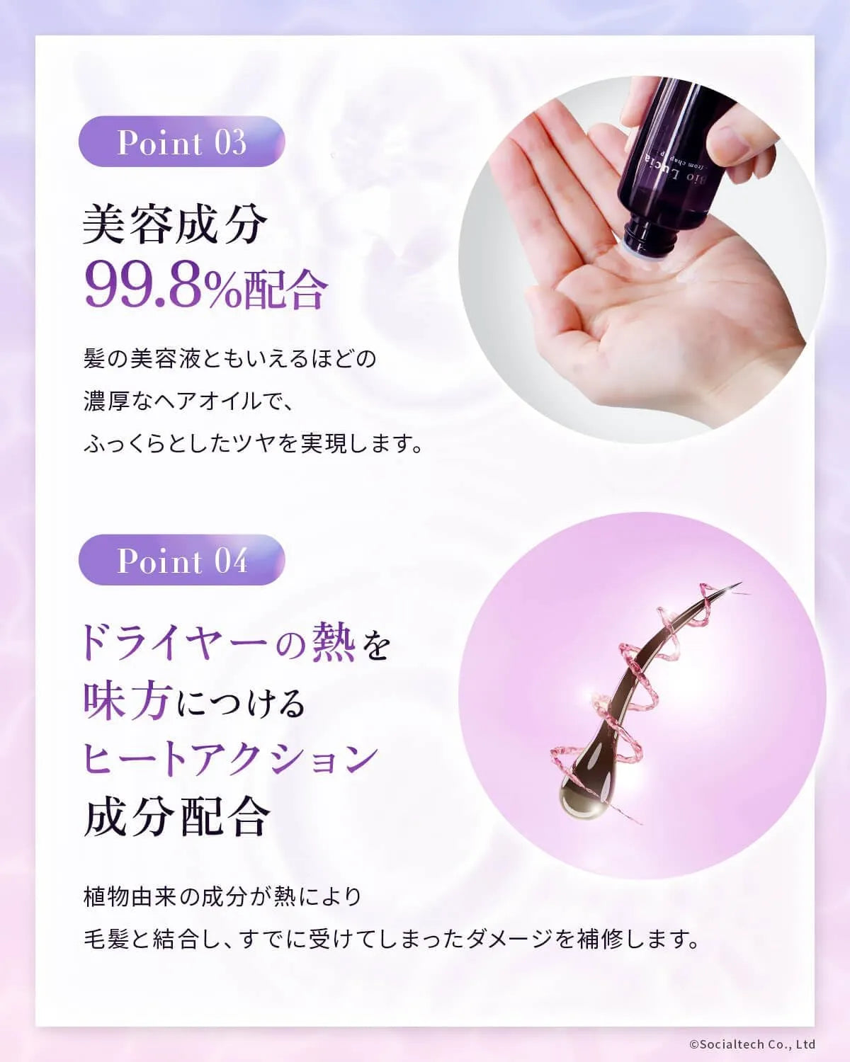 Bio Lucia Smooth Non-Rinsing Silicone-Free Hair Oil Treatment