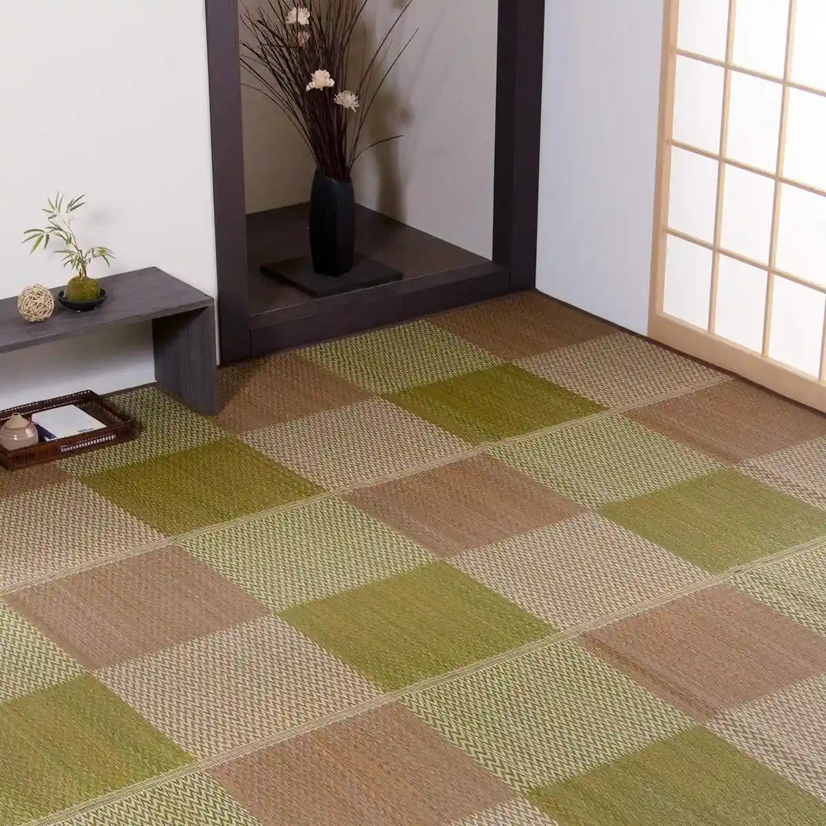Ikehiko Corporation Rush Rug Carpet Hanagoza Pia Edoma 2 Tatami Brown Japan 174X174Cm #4323802