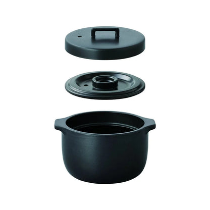 Kinto 25195 Kakomi Japanese Rice Cooker Clay Pot 2 Cups Black