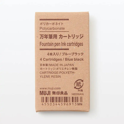 Muji 44596913 Fountain Pen Cartridge Blue Black 4 Pieces Japan Φ7.5Mm 58X