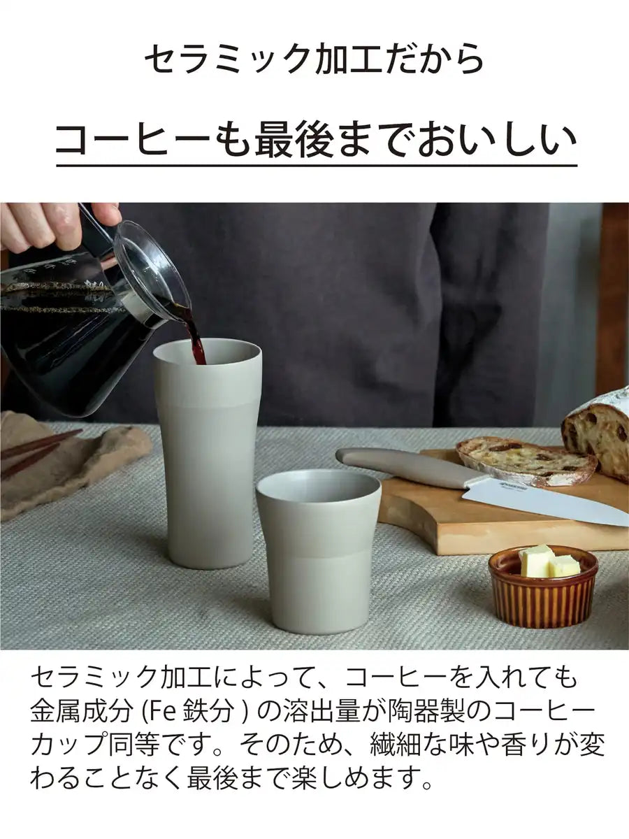 Kyocera Ceramug Ceramic Mug 420Ml Black Japan - Vacuum Insulation No Condensation Heat & Cold Insulation Dishwasher Safe