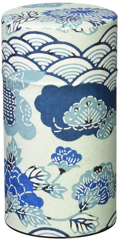 Yamaco Tea Canister L Seigaiha Design Made in Japan 887286