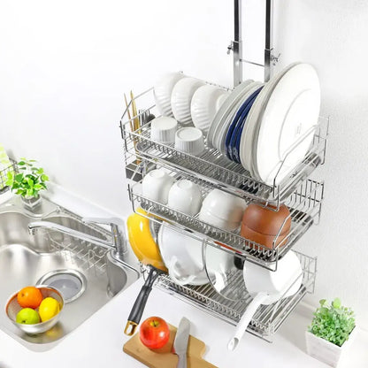 Kawaguchi Koki Push Fit Drainer Basket Over Sink Rack