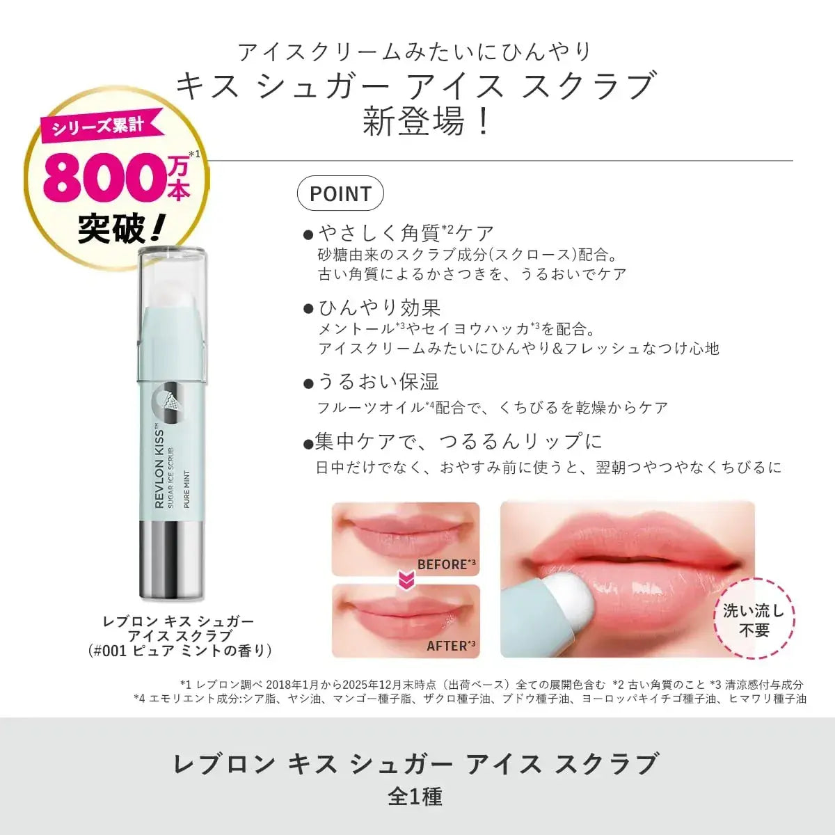 Revlon Kiss Sugar Ice Scrub 001 Pure Mint Lip Exfoliator