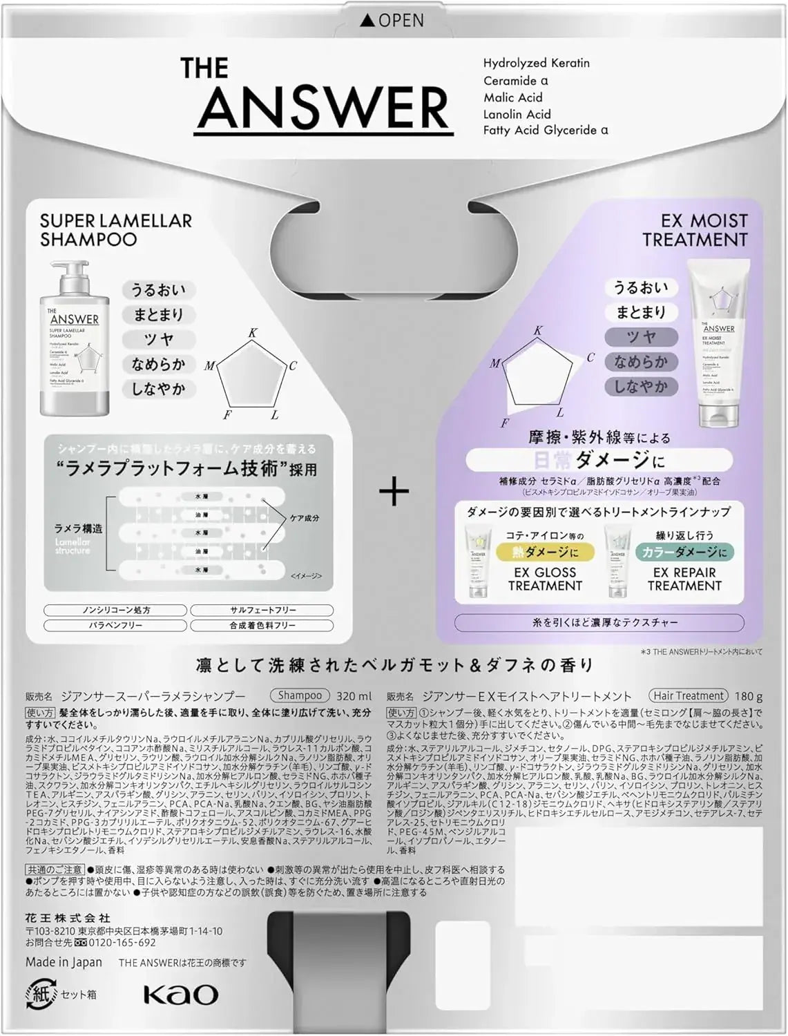 The Answer Super Lamella Shampoo and EX Moist Treatment Daily Care