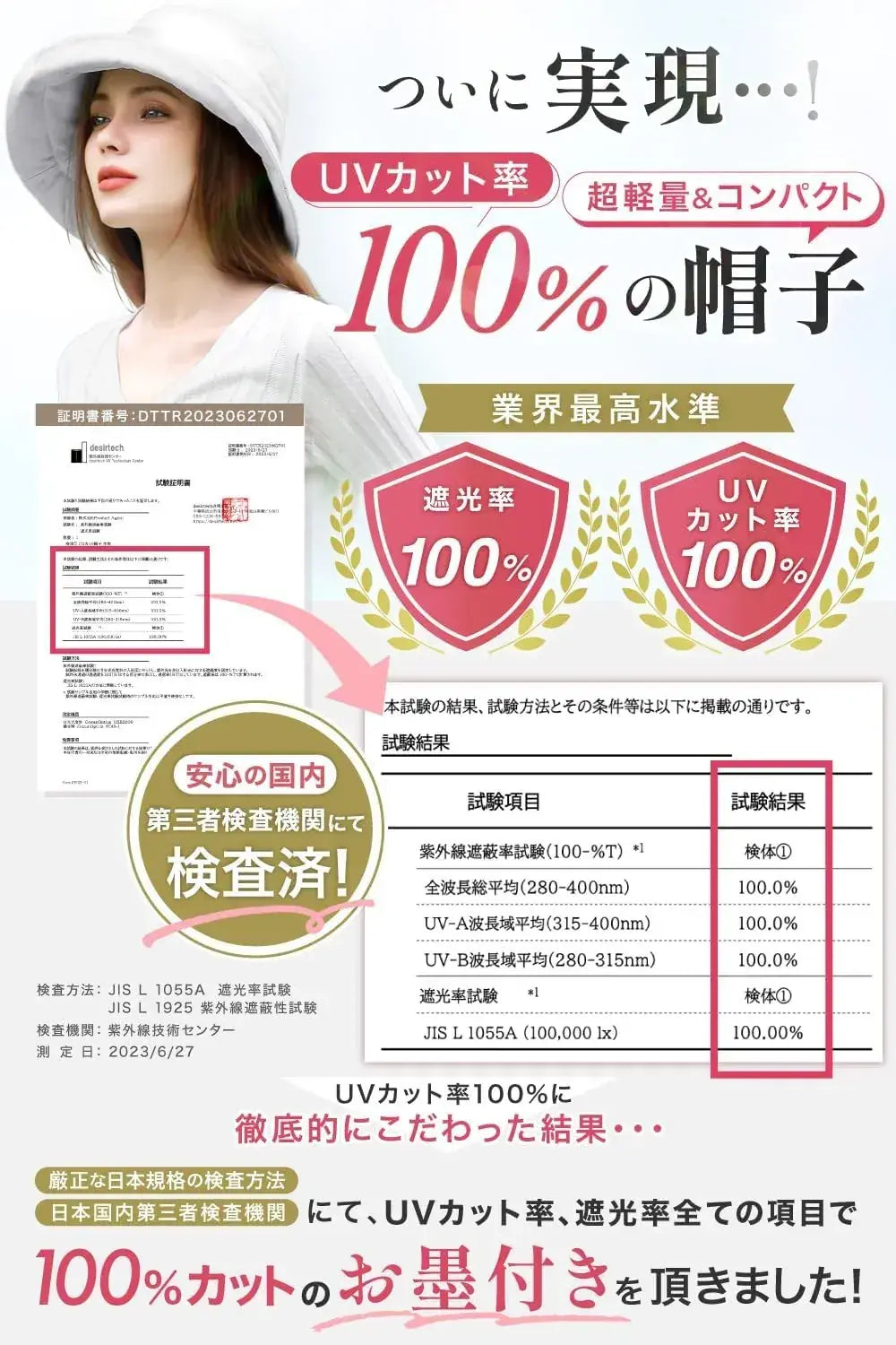 The Classic Tokyo UV Label 100 Percent UV Protection Sun Hat Women