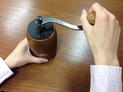 Kalita Kh-9 #42121 Antique Coffee Grinder W/ Wooden Hand Grind Adjustable Lid - Small Outdoor Camping - Japan