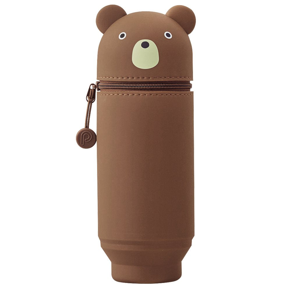 Lihit Lab Stand Pen Case Big Punilab Bear A7714-1 Japan
