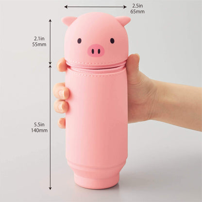 Lihit Lab Stand Pen Case Big Punilab Pig A7714-5 Japan