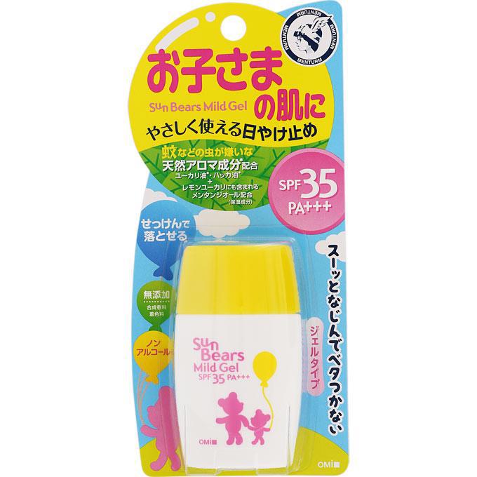 Omi Sun Bears Mild Gel Sunscreen SPF35 PA+++ 30g - Sun Protection Gel From Japan