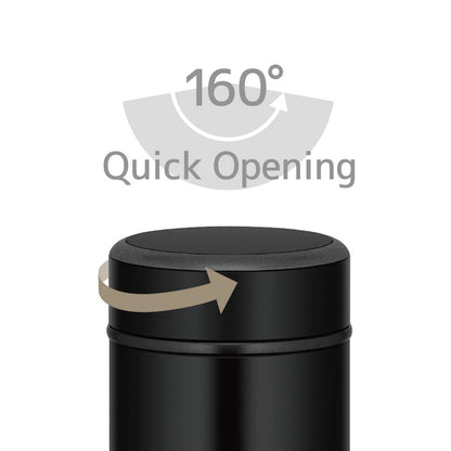 Thermos Japan Vacuum Insulated Water Bottle 350Ml Matte Black Jog-350 Mtbk