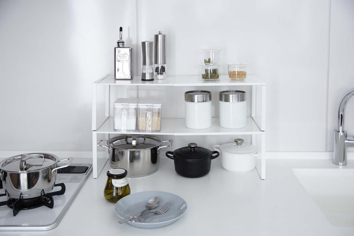 Yamazaki Industrial 3829 Telescopic Storage Shelf White Japan